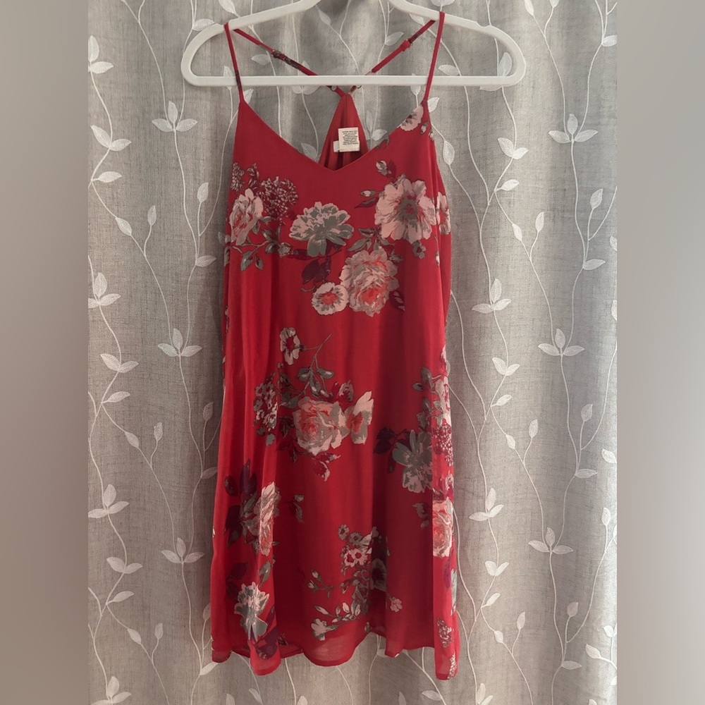 Maurices Red Floral Midi Dress
